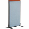 Interion By Global Industrial Interion Deluxe Freestanding Office Partition Panel, 24-1/4inW x 43-1/2inH, Blue 694652FBL